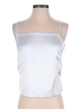 Zara White Satin Backless Top – Elegant Blouse, Size XS
